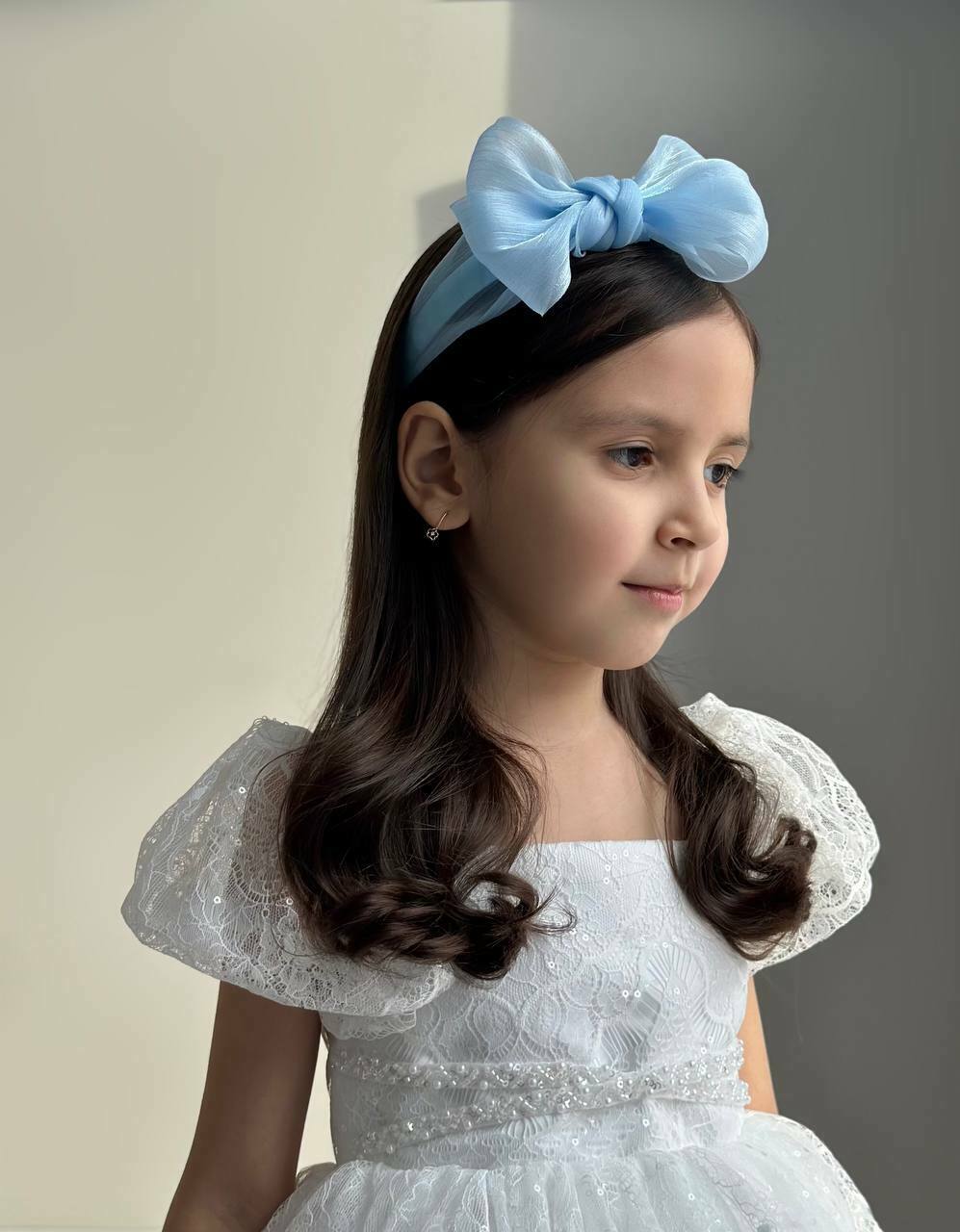 Ободок из органзы "Воздушный", цвет голубой Ободок из органзы "Воздушный", цвет голубой