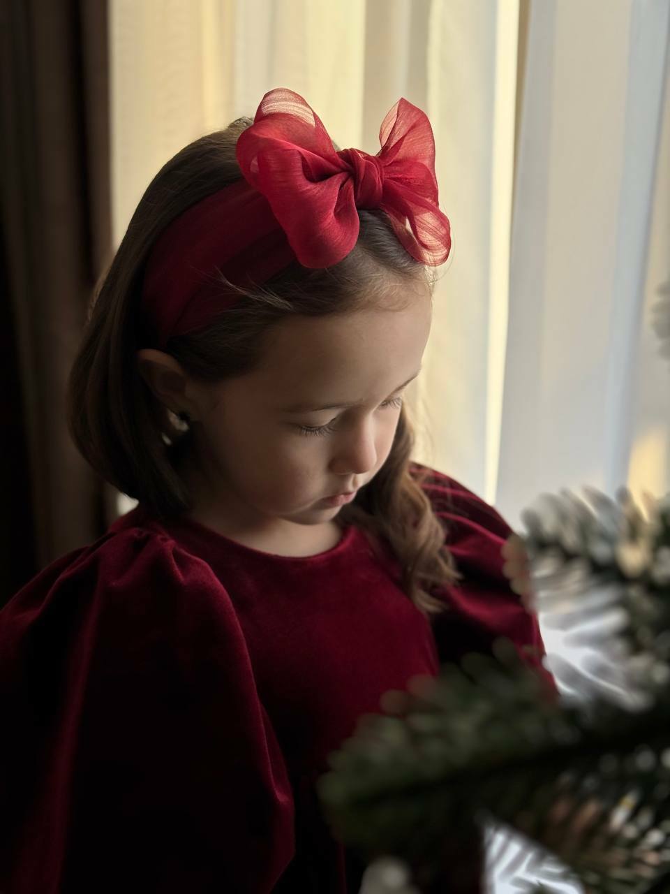 Ободок из органзы "Воздушный", цвет красный Ободок из органзы "Воздушный", цвет красный