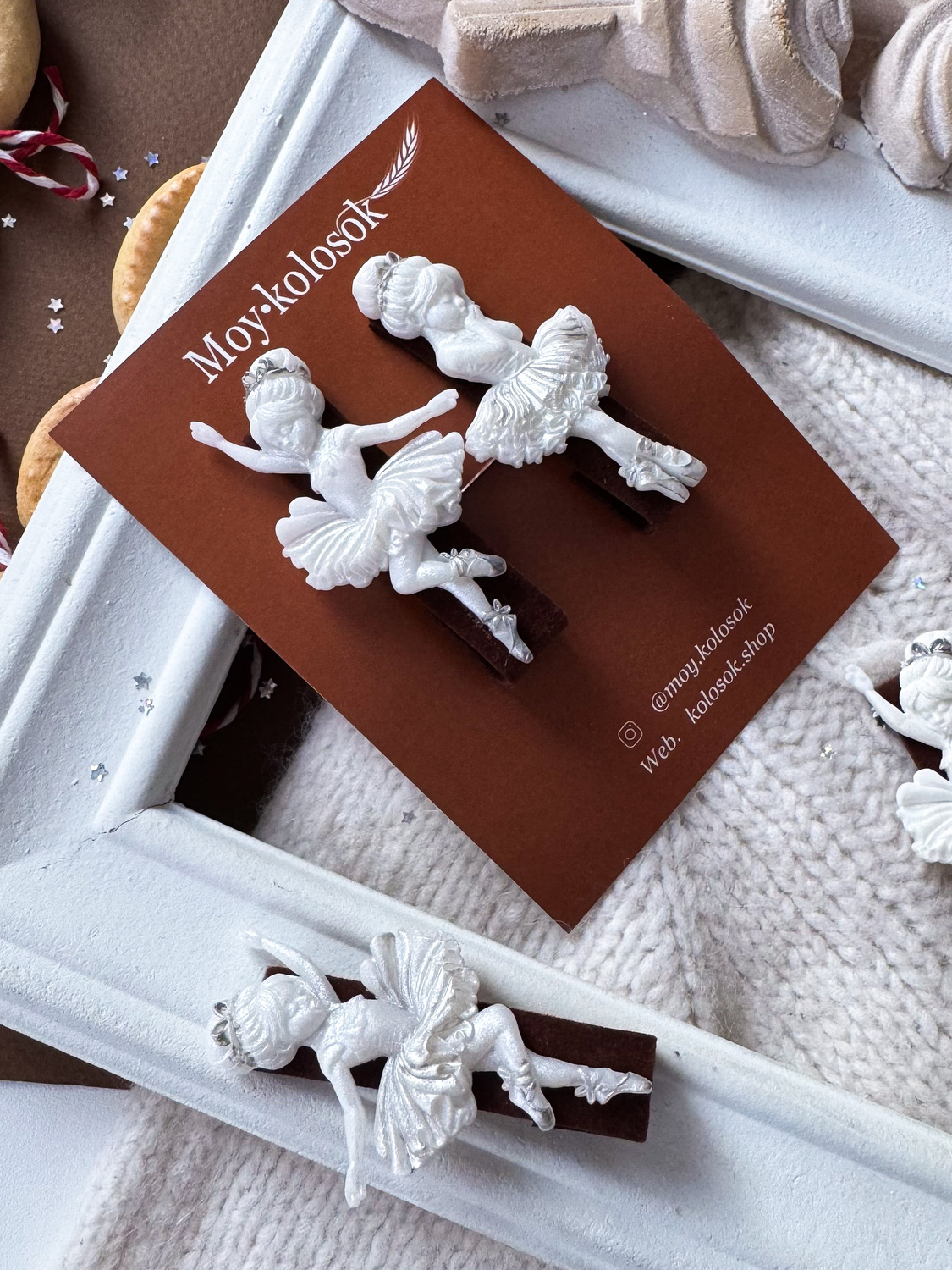 Зажим-заколка из смолы Балерина, на выбор Зажим-заколка из смолы Балерина, на выбор