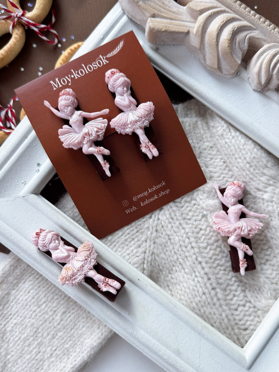 Зажим-заколка из смолы Балерина, на выбор Зажим-заколка из смолы Балерина, на выбор